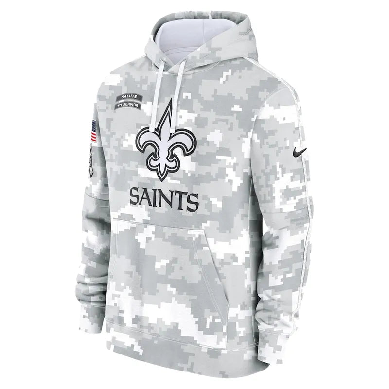 New Orleans Saints Arctic Camo 2024 Pullover Hoodie