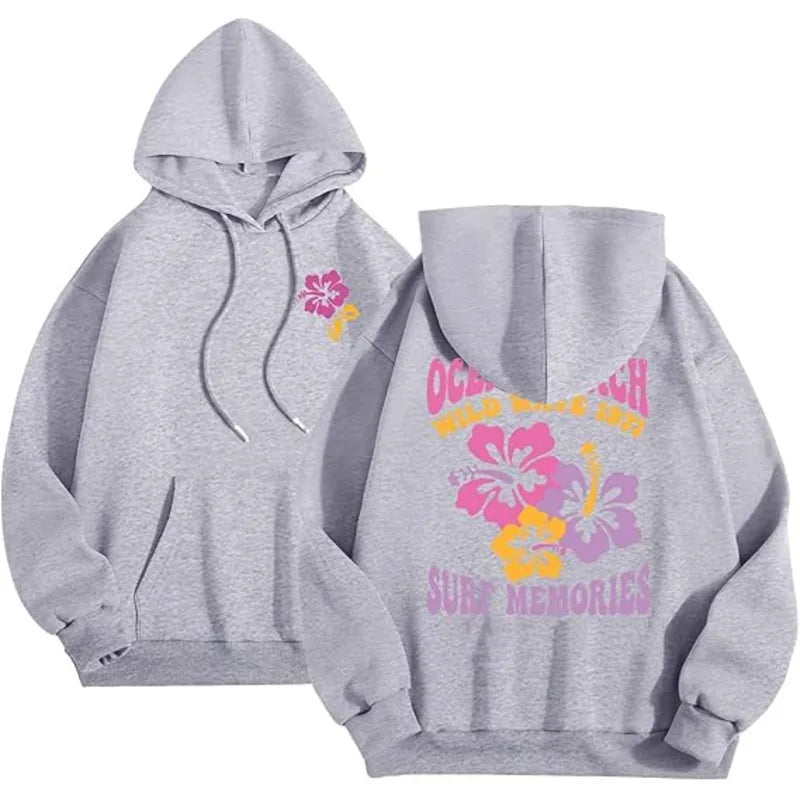 Palm Puff Pink Graphic Fleece Hoodie