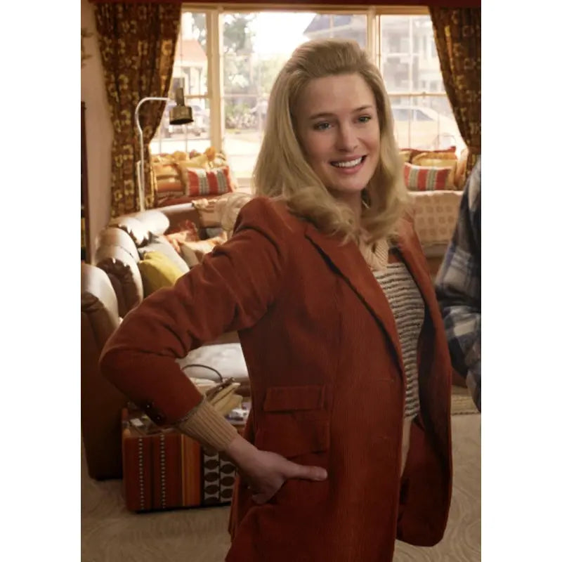 Here 2024 Robin Wright Red Wool Blazer