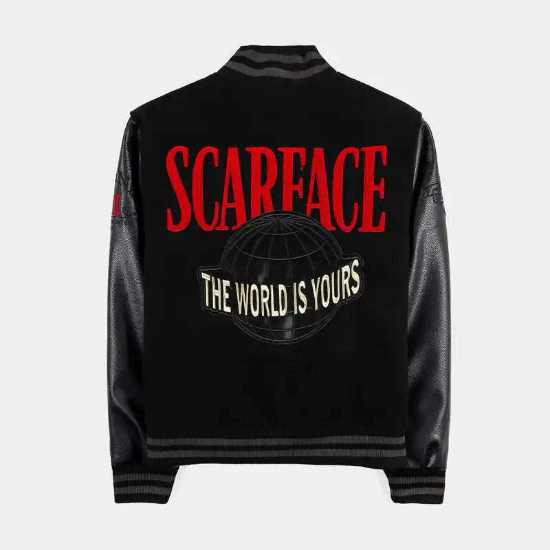 SP x Scarface Varsity Black Wool Jacket