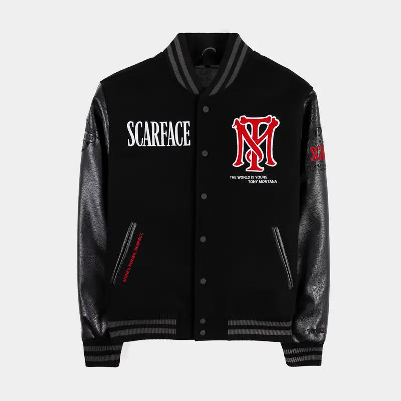 SP x Scarface Varsity Black Wool Jacket