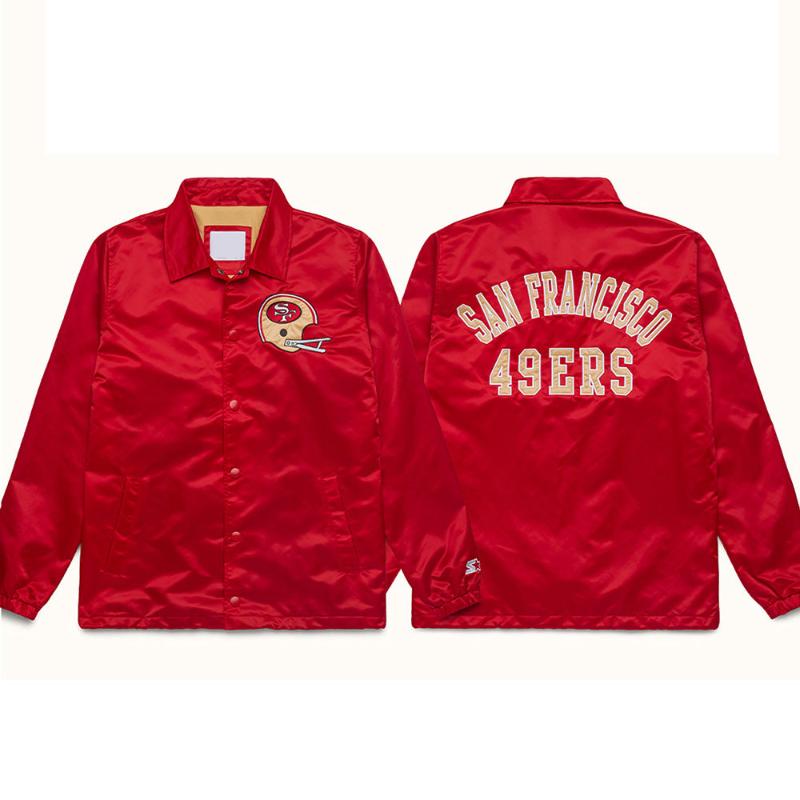 San Francisco 49ers Coach Full Snap Satin Jacket