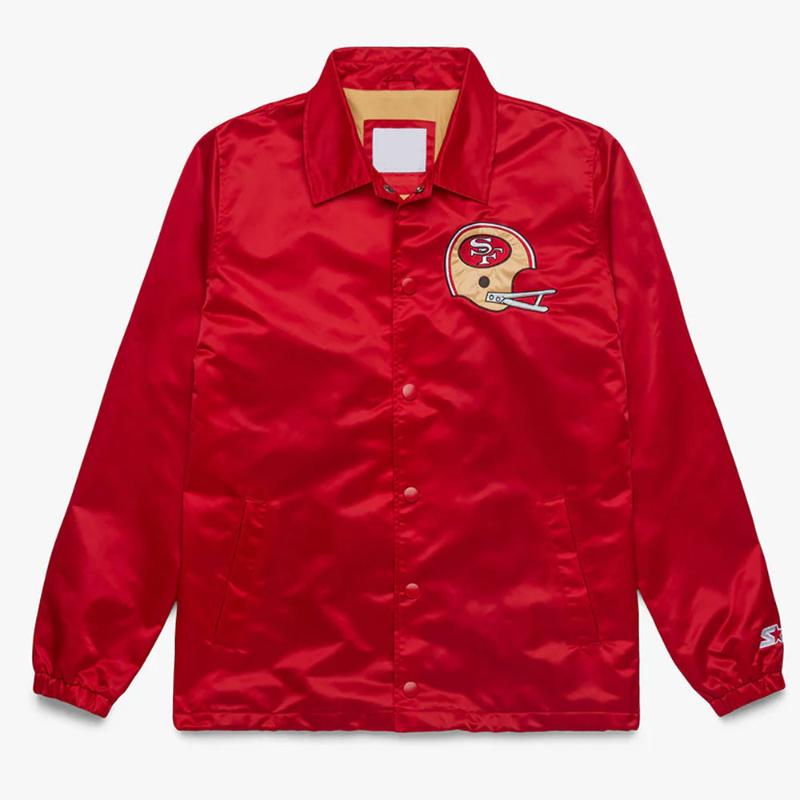 San Francisco 49ers Coach Full Snap Satin Jacket