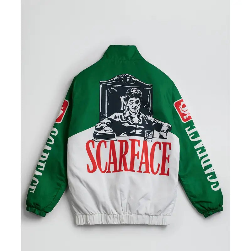 Scarface Green & White Cotton Racing Jacket