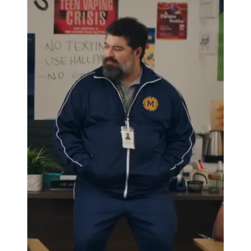 English Teacher Sean Patton Blue Fleece Jacket