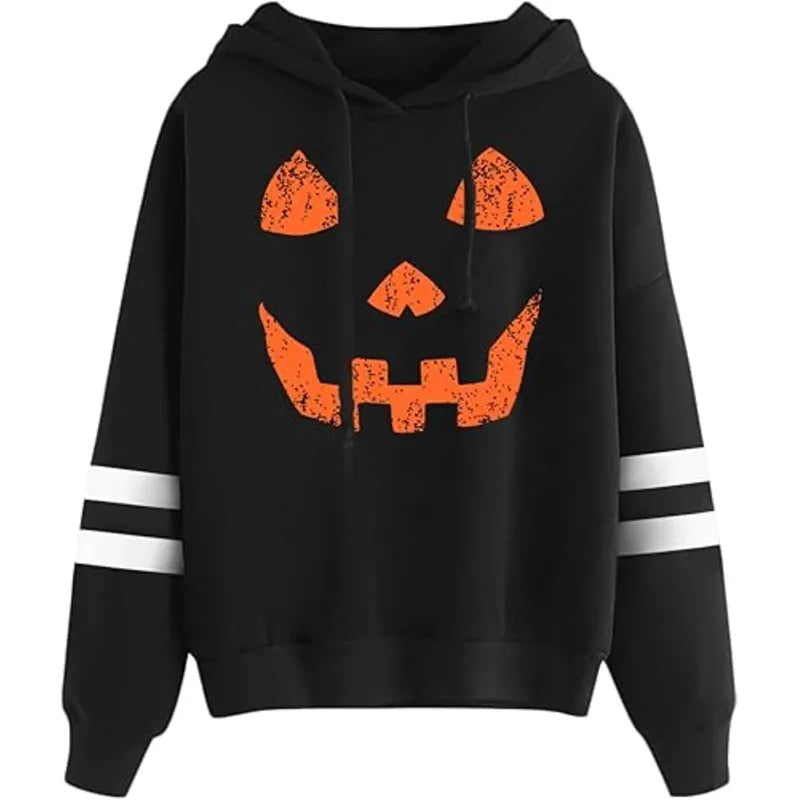 Spadehill Halloween Long Sleeve Pumpkin Fleece Hoodies