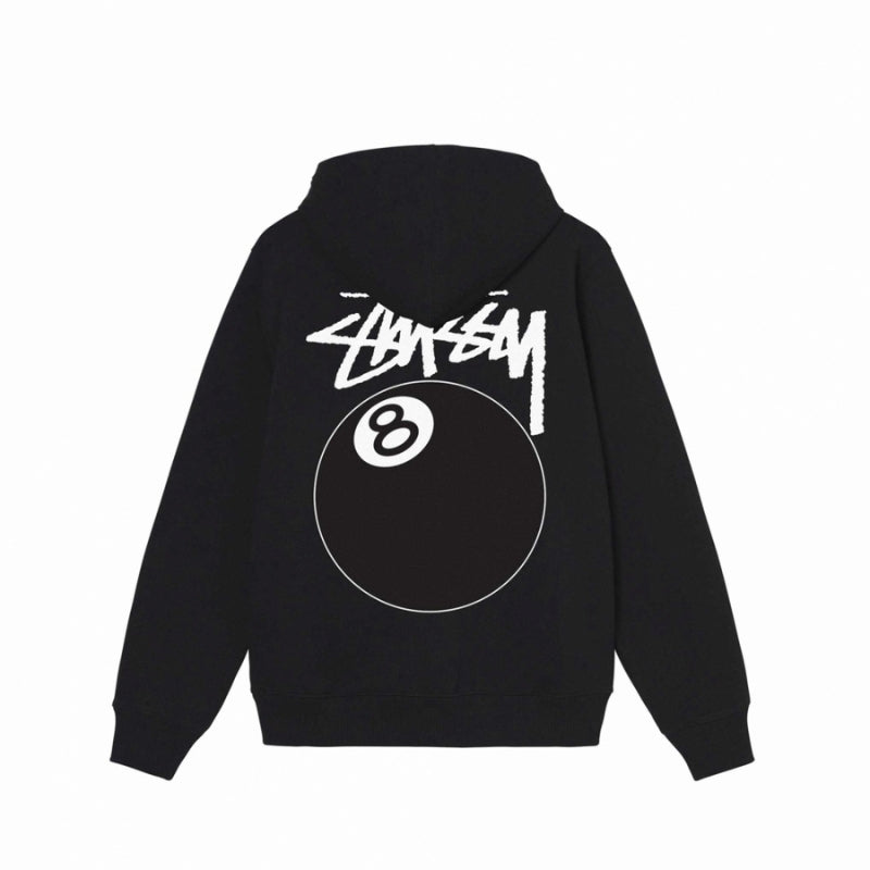 8 Ball Stussy Black Zipper Hoodie