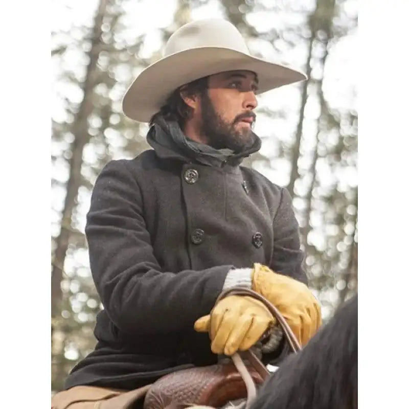 Yellowstone Ryan Bingham Grey Wool Coat