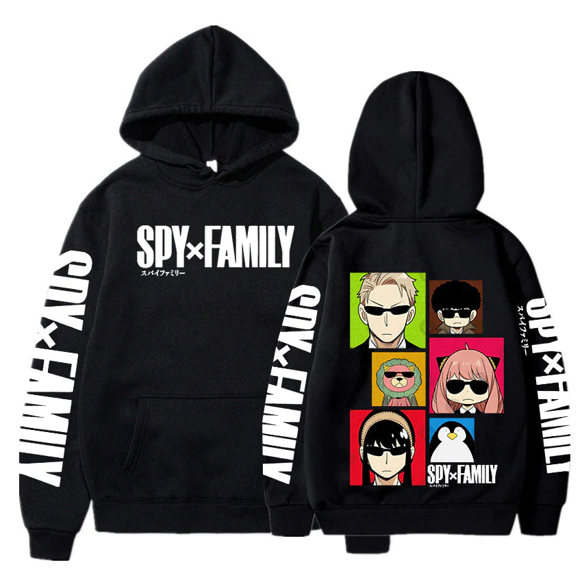 Characters-kawaii-spy-x-family-black-pullover-hoodie