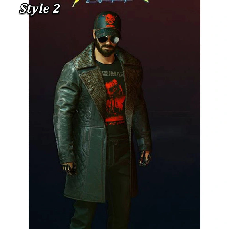 Cyberpunk 2077 Durable Synthetic Leather Biker Coat