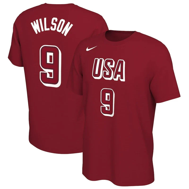 USA Basketball 2024 Summer Olympics Nike A'ja Wilson Name & Number T-Shirt