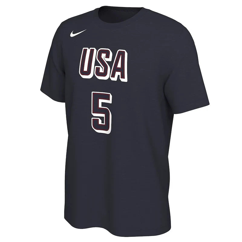 USA Basketball 2024 Summer Olympics Nike Anthony Edwards  Name & Number T-Shirt