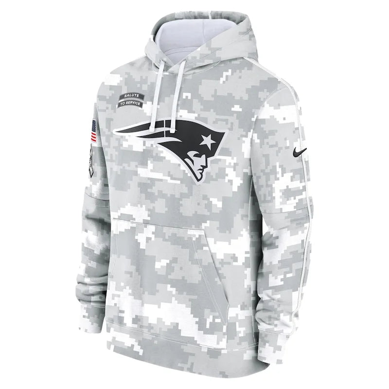 New England Patriots Arctic Camo 2024 Pullover Hoodie