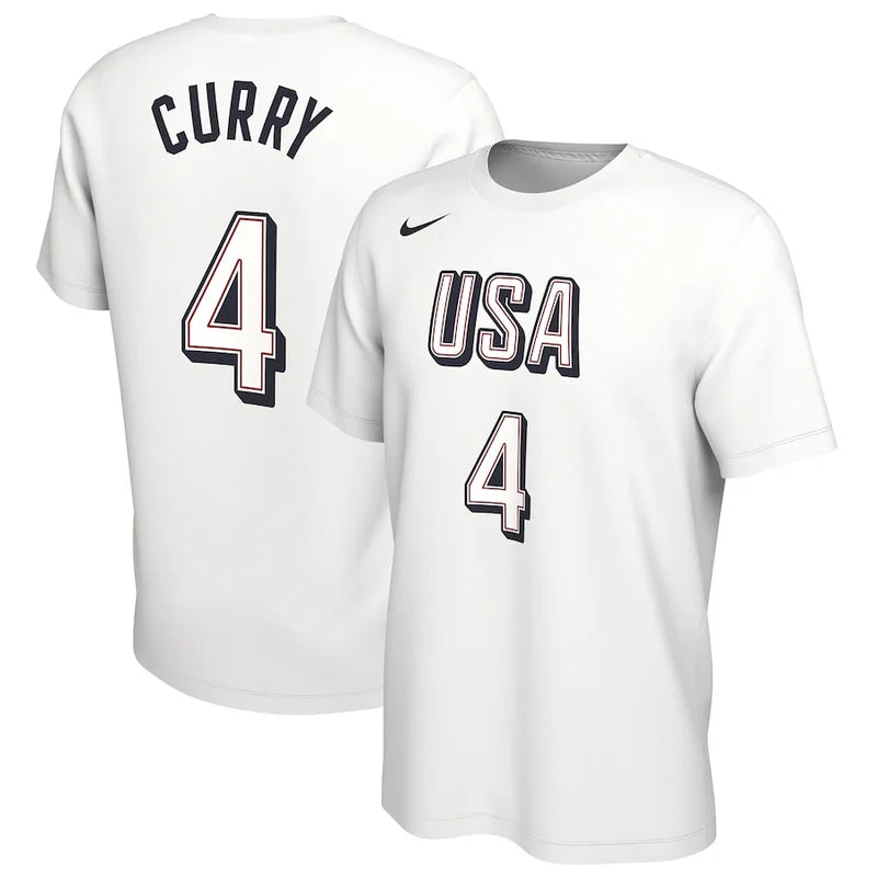 USA Basketball 2024 Summer Olympics Nike Stephen Curry Name & Number T-Shirt