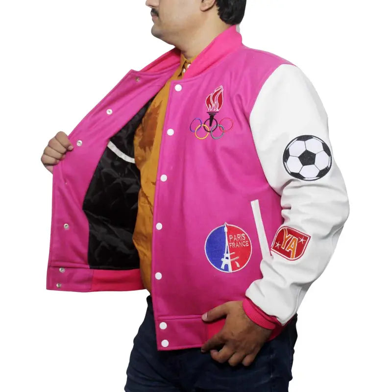 paris-2024-france-olympics-pink-varsity-jacket