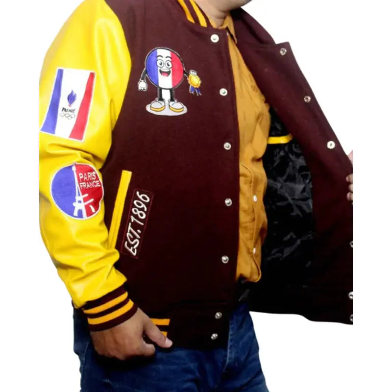 paris-2024-france-olympics-maroon-varsity-jacket