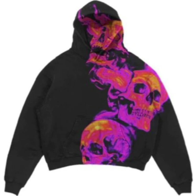 skully-printed-fleece-black-pullover-hoodie