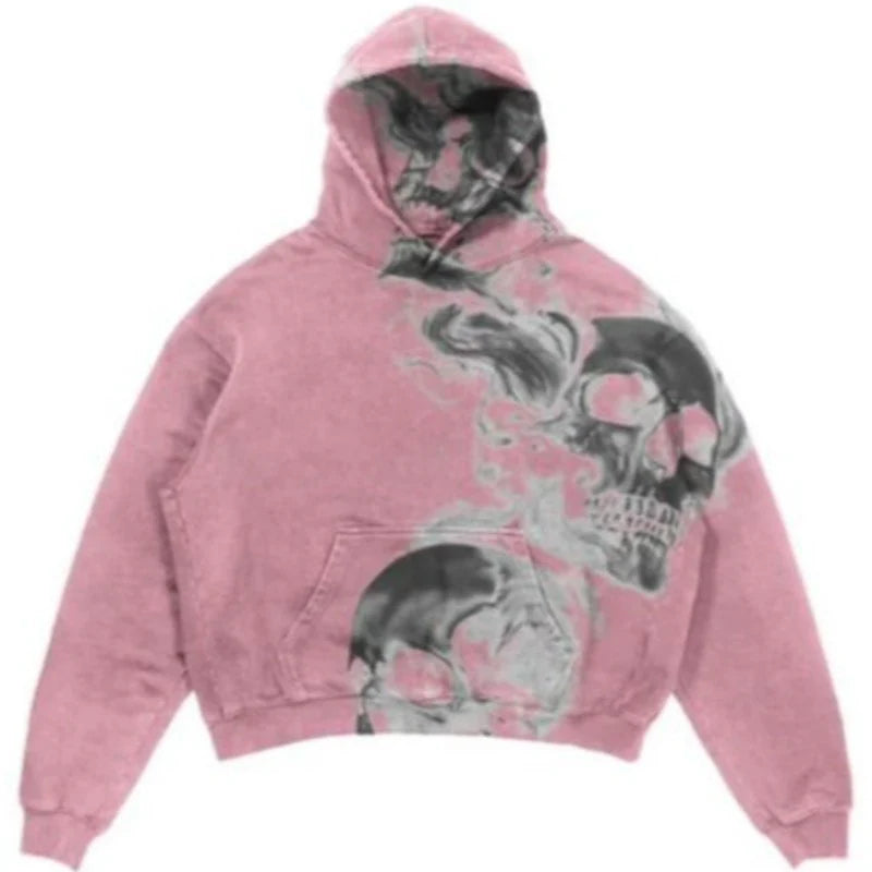 skully-printed-fleece-pink-pullover-hoodie