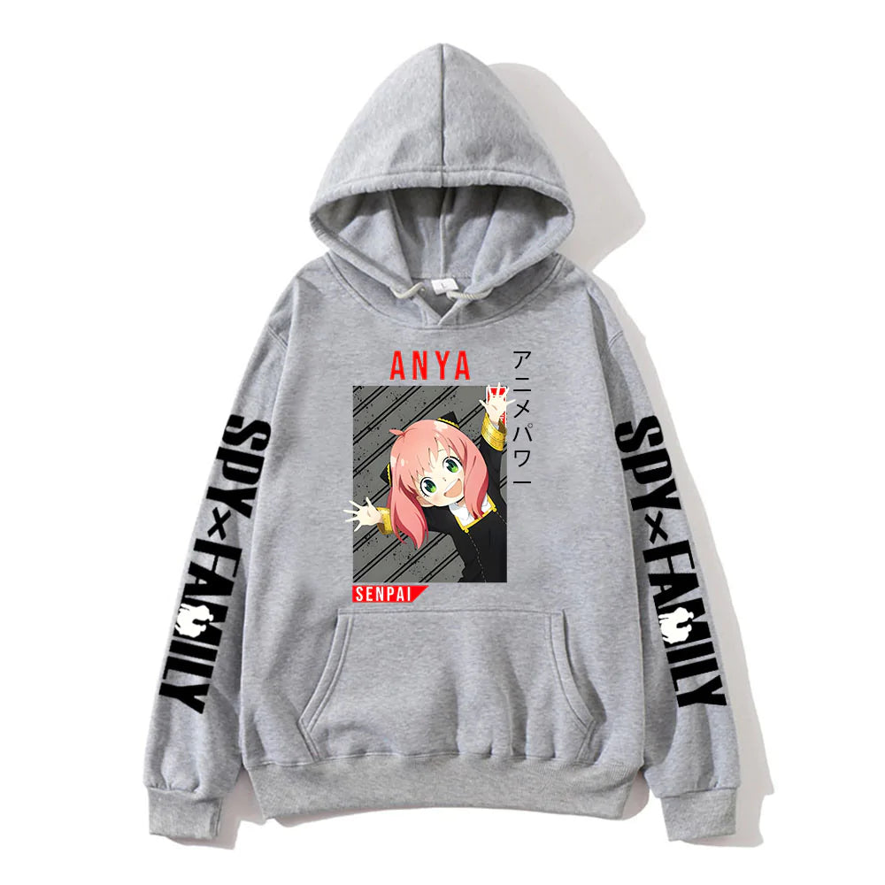 Spy-x-family-anya-senpai-long-sleeve-grey-pullover-hoodie