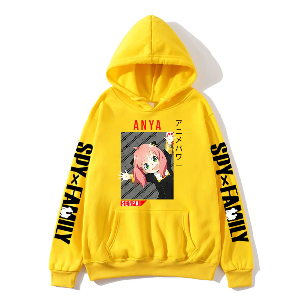 Spy-x-family-anya-senpai-long-sleeve-yellow-pullover-hoodie