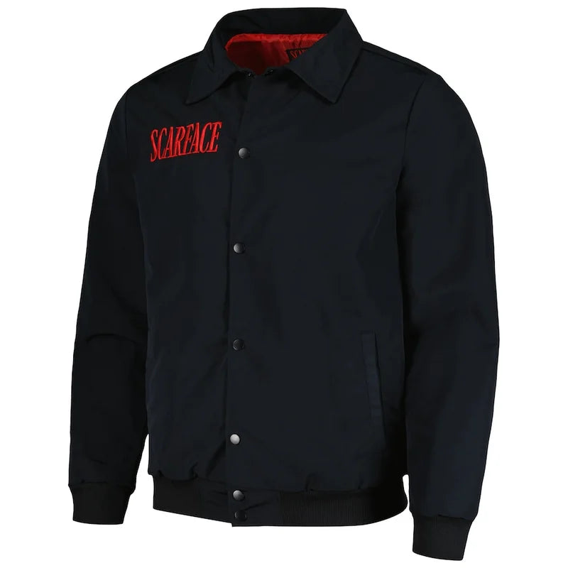 Scarface Coaches Full-Snap Black Cotton Jacket