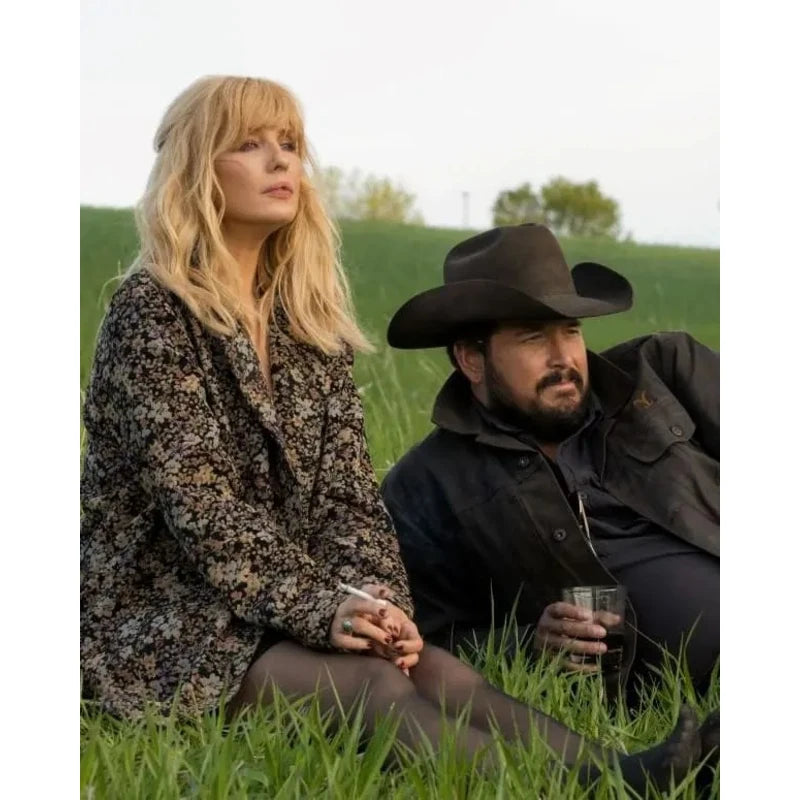 Beth Dutton Yellowstone Season 5 Floral Trench Coat