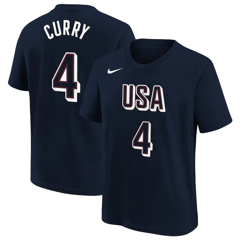 USA Basketball 2024 Summer Olympics Nike Stephen Curry Name & Number T-Shirt